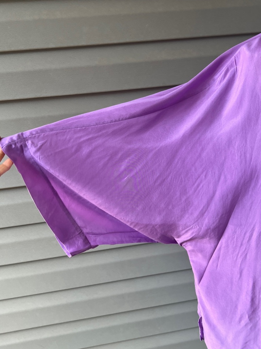 Massimo Dutti Lavender Silk Button-Front Blouse - Picture 6 of 9